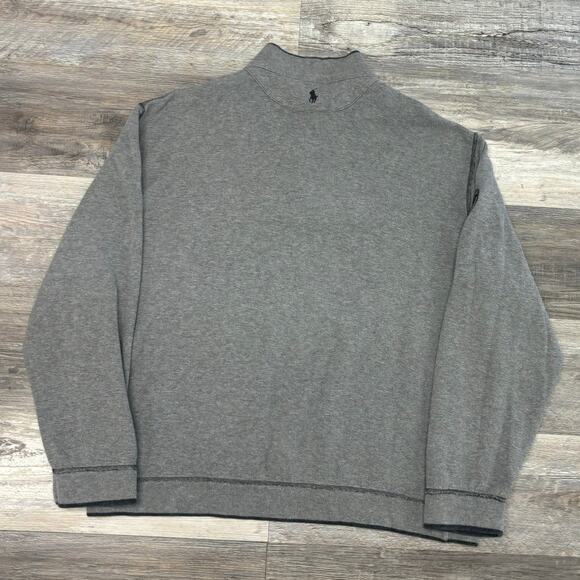 Polo Ralph Lauren Heather Gray Mens 2XL 1/4 Zip Reversible Mock Neck Sweater EUC - Picture 4 of 8